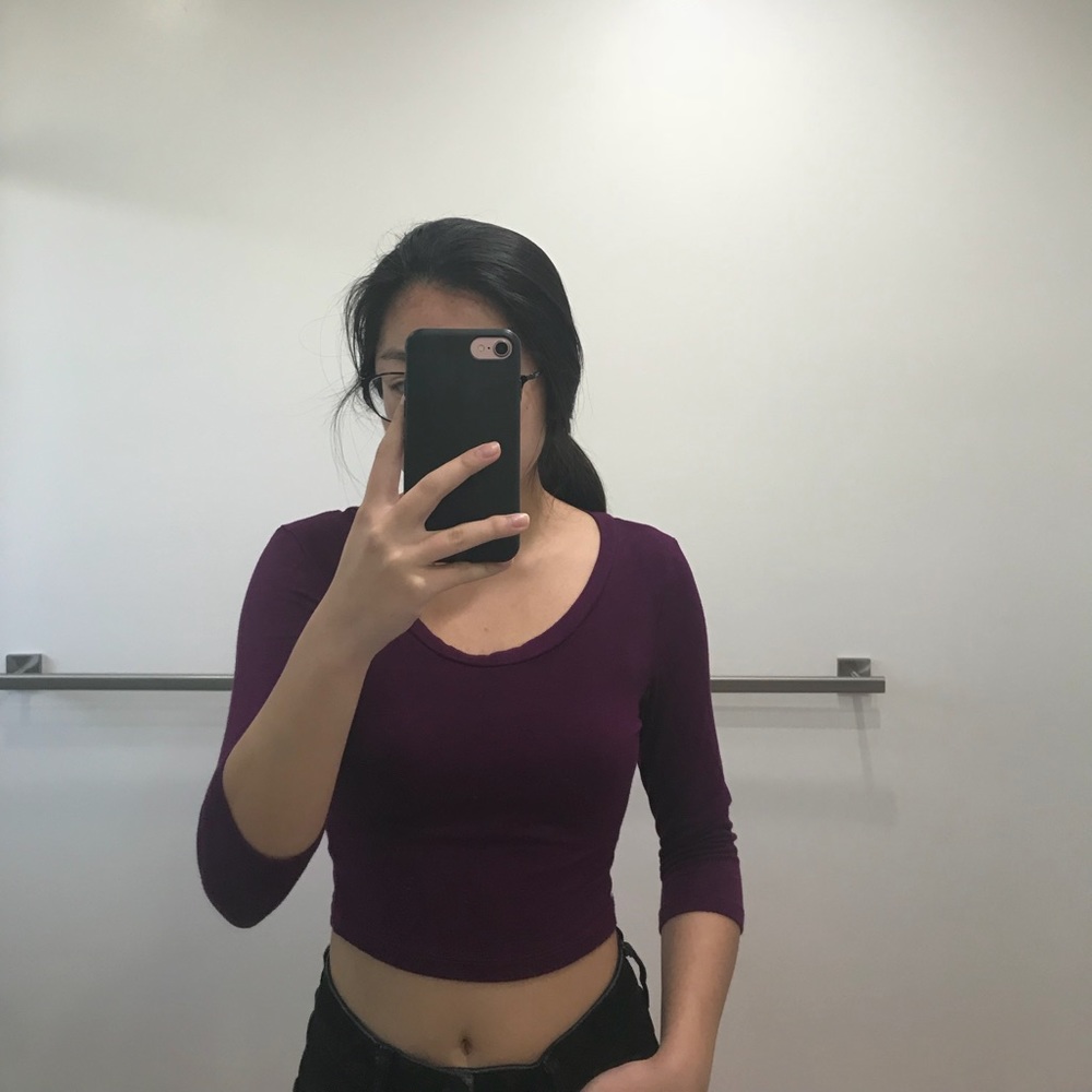 2 for $13 Purple Cropped Long Sleeve